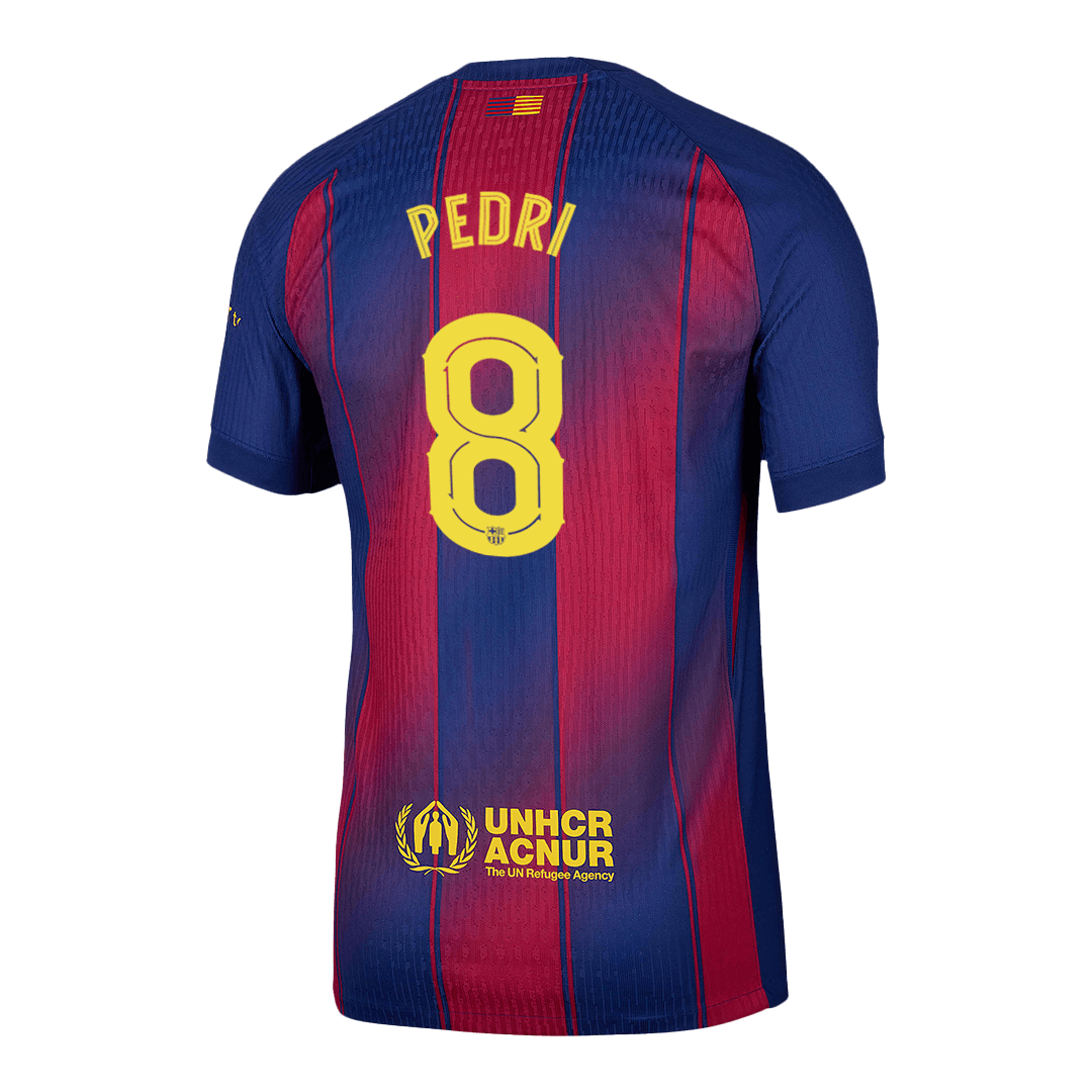PEDRI #8 Αυθεντική Φανέλα Ποδοσφαίρου Barcelona για την Εντός Έδρας 2025/26 Κόκκινο & Μπλε - UCL
