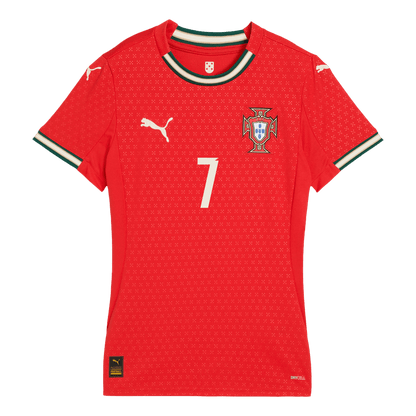 RONALDO #7 Πορτογαλία Ποδόσφαιρο Τζέρσεϊ στο σπίτι Γυναικεία προσαρμοσμένη μπλούζα 2025