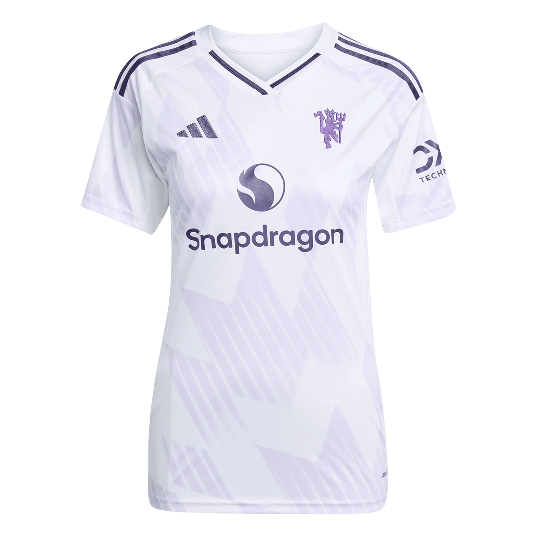 Γυναικεία φανέλα ποδοσφαίρου Manchester United εκτός έδρας 25/26 Λευκή
