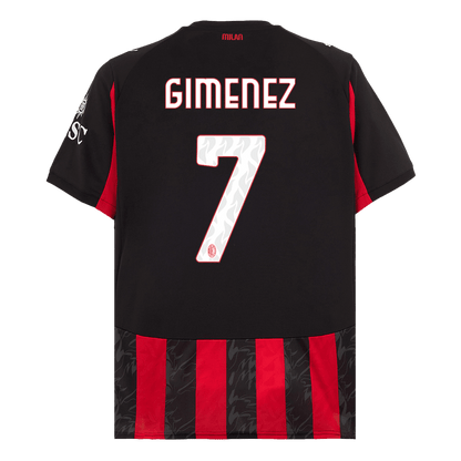 Φανέλα Εντός Έδρας AC Milan 2025/26 GIMENEZ #7 Κόκκινο & Μαύρο