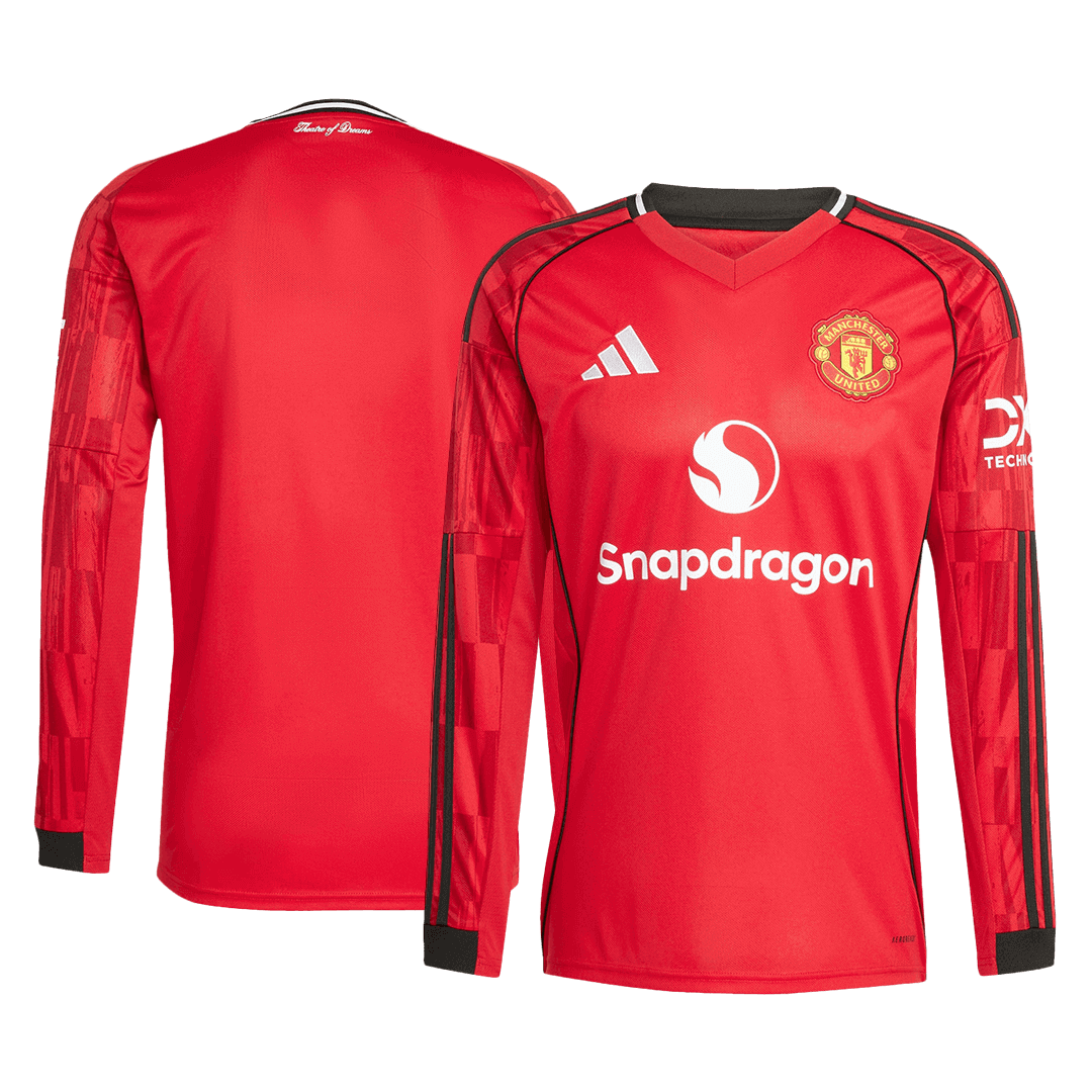 Μακρυμάνικη ποδοσφαιρική φανέλα Manchester United για το σπίτι 2025/26