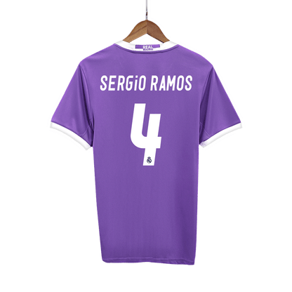 SERGIO RAMOS #4 Ρετρό φανέλα Ρεάλ Μαδρίτης Εκτός έδρας ποδοσφαιρική φανέλα 2016/17