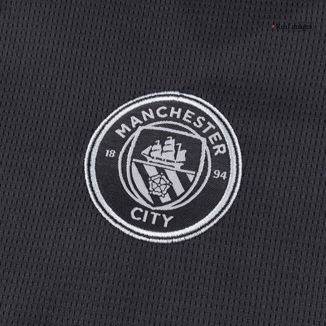Παιδική φανέλα ποδοσφαίρου Manchester City εκτός έδρας (φανέλα+σορτς+κάλτσες) 2025/26 μαύρη