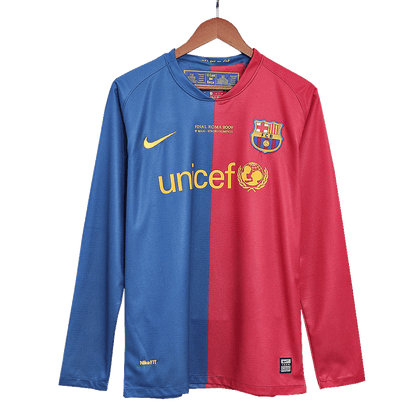 Retro Jersey XAVI #6 Barcelona Retro Jersey Home Long Sleeve Soccer Shirt 2008/09 - UCL Final