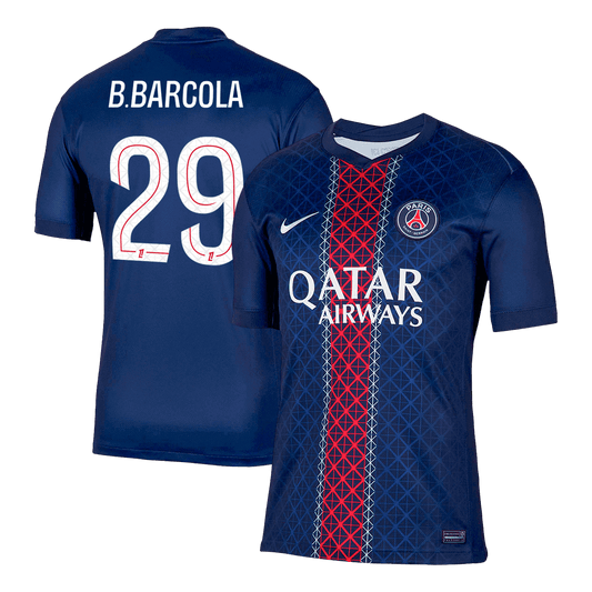 B.BARCOLA #29 Εντός έδρας ποδοσφαιρική φανέλα PSG 2025/26