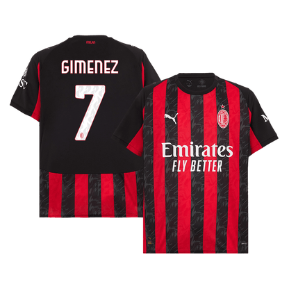 Φανέλα Εντός Έδρας AC Milan 2025/26 GIMENEZ #7 Κόκκινο & Μαύρο