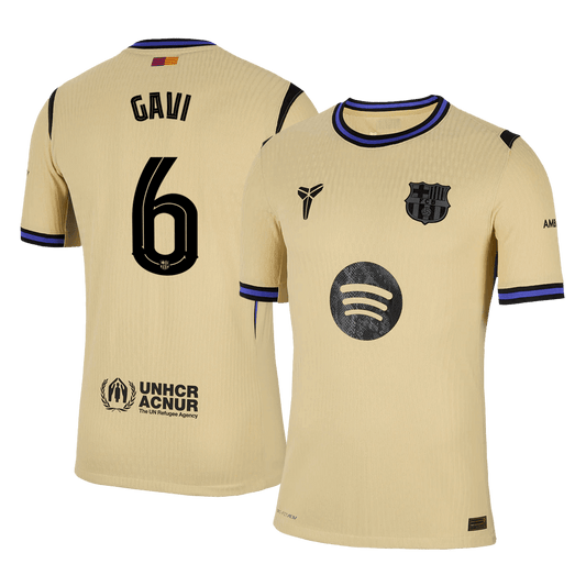 GAVI #6 Αυθεντική Φανέλα Ποδοσφαίρου Barcelona Εκτός έδρας 2025/26 - UCL