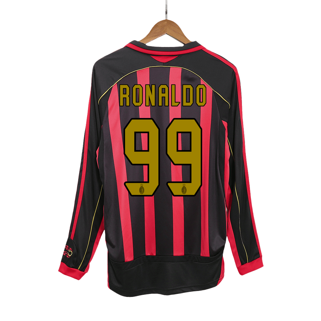 Μίλαν Ρετρό φανέλα μακρυμάνικη Εντός 2006/07 RONALDO #99