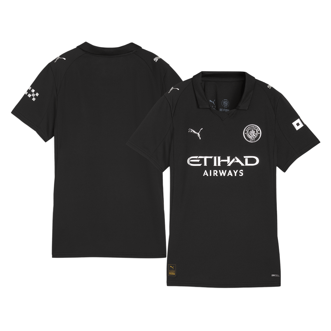 Γυναικεία ποδοσφαιρική φανέλα Manchester City εκτός έδρας 25/26 μαύρη