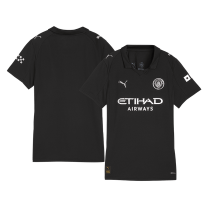 Γυναικεία ποδοσφαιρική φανέλα Manchester City εκτός έδρας 25/26 μαύρη