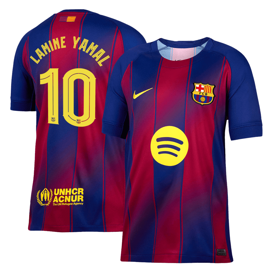 LAMINE YAMAL #10 Εντός έδρας ποδοσφαιρικεσ φανελεσ Barcelona 2025/26 Κόκκινο&Μπλε - UCL