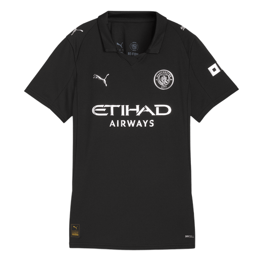 Γυναικεία ποδοσφαιρική φανέλα Manchester City εκτός έδρας 25/26 μαύρη