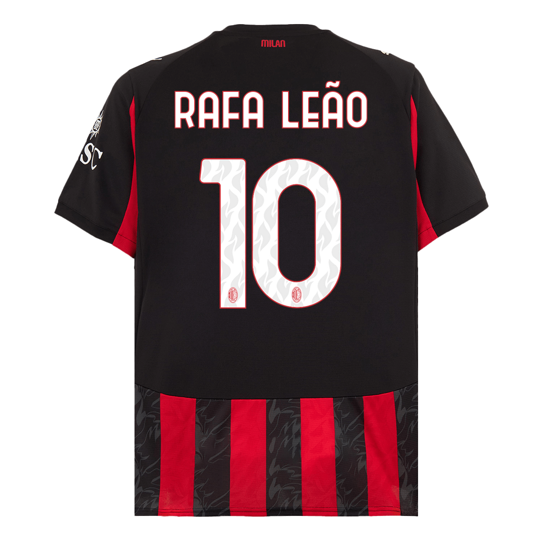 Φανέλα Εντός Έδρας AC Milan 2025/26 RAFA LEÃO #10 Κόκκινο & Μαύρο