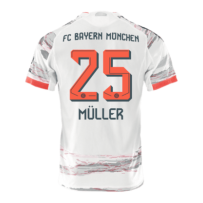 Αυθεντική ποδοσφαιρική φανέλα Muller #25 φανέλα εκτός έδρας για την Bayern Munich 2025/26