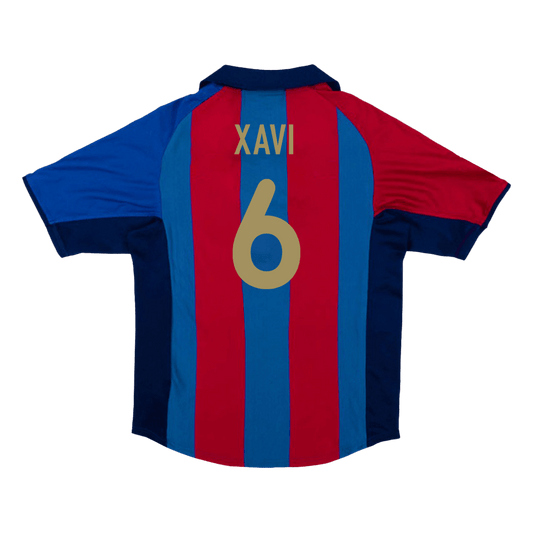 XAVI #6 Ρετρό φανέλα Barcelona για εντός έδρας ποδόσφαιρο 2001/02