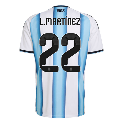 L.MARTÍNEZ #22 Argentina Home Soccer Jersey World Cup 2026