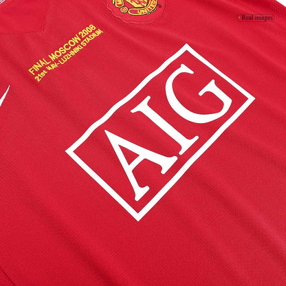 Retro Jersey SCHOLES #18 Manchester United Retro Jersey Home Soccer Shirt 2007/08 - UCL Final