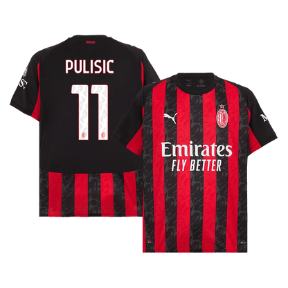 Φανέλα Εντός Έδρας AC Milan 2025/26 PULISIC #11 Κόκκινο & Μαύρο
