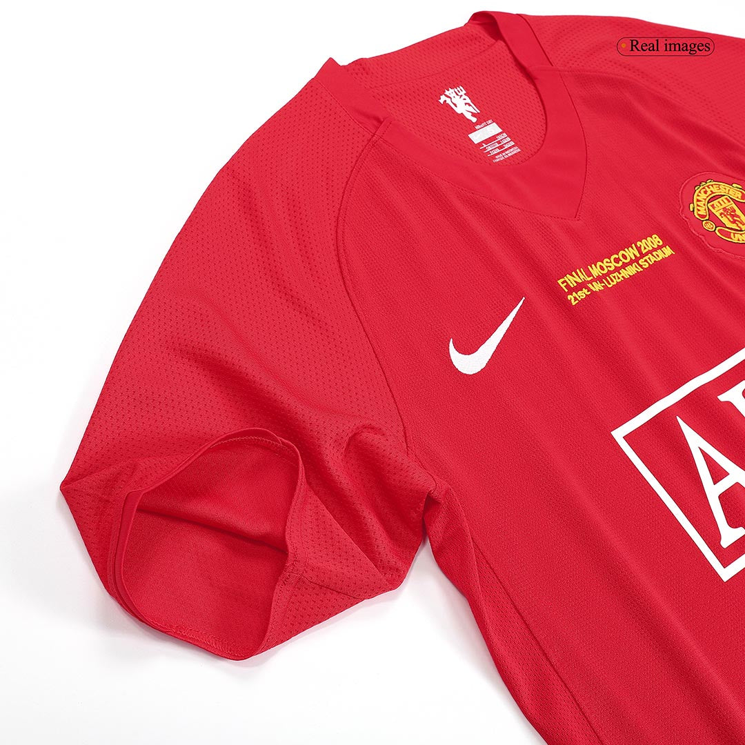 Retro Jersey SCHOLES #18 Manchester United Retro Jersey Home Soccer Shirt 2007/08 - UCL Final