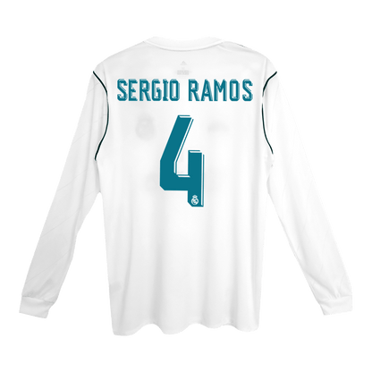 #4 SERGIO RAMOS Retro Real Madrid Jersey Home Soccer Shirt 2017/18