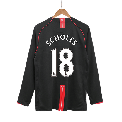 Retro Jersey SCHOLES #18 Manchester United Retro Jersey Away Soccer Shirt 2007/08