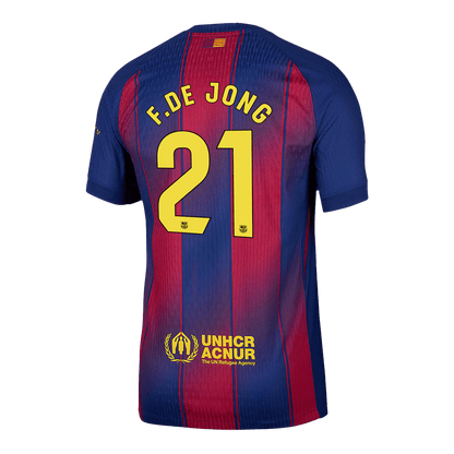 F.DE JONG #21 Αυθεντική Φανέλα Ποδοσφαίρου Barcelona Home 2025/26