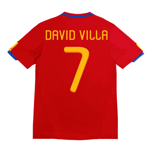 Ρετρό φανέλα με το Νο 7, DAVID VILLA, εντός έδρας Ισπανίας 2010